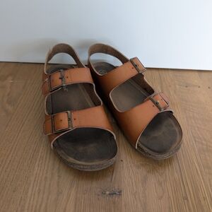 Brown Leather Sandals with Buckles